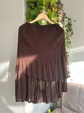 Brown polka dot skirt